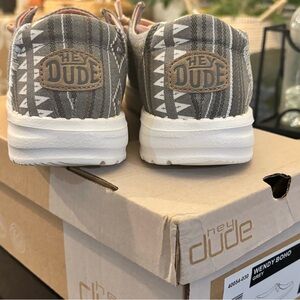 Hey Dude Grey and Peach Wendy Boho Loafers